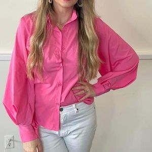 Women’s Pink Button Up Top ~ NEW